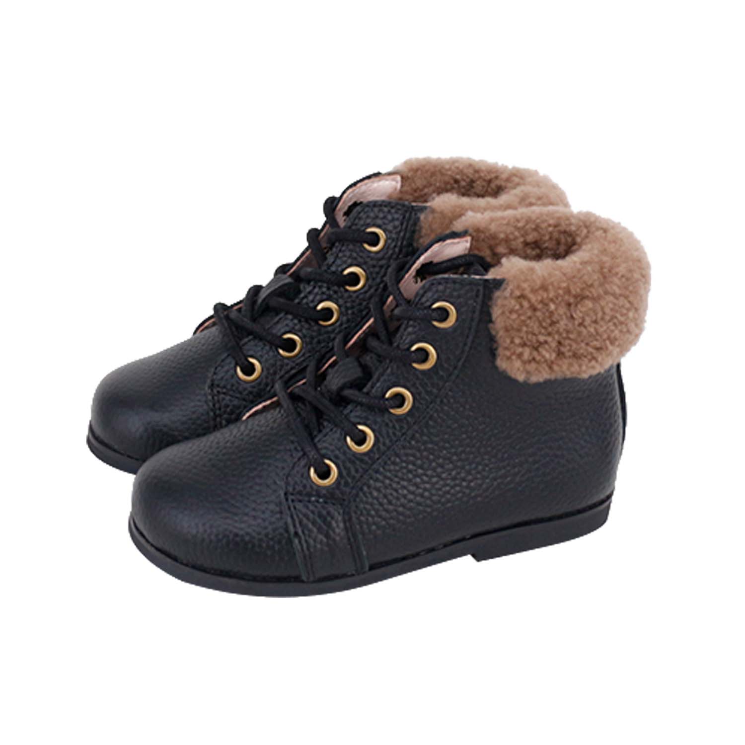 Black Grainy+Beige Wool High Top