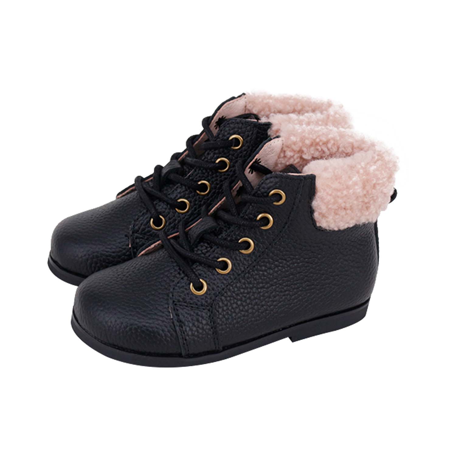 Black Grainy+Pink Wool High Top