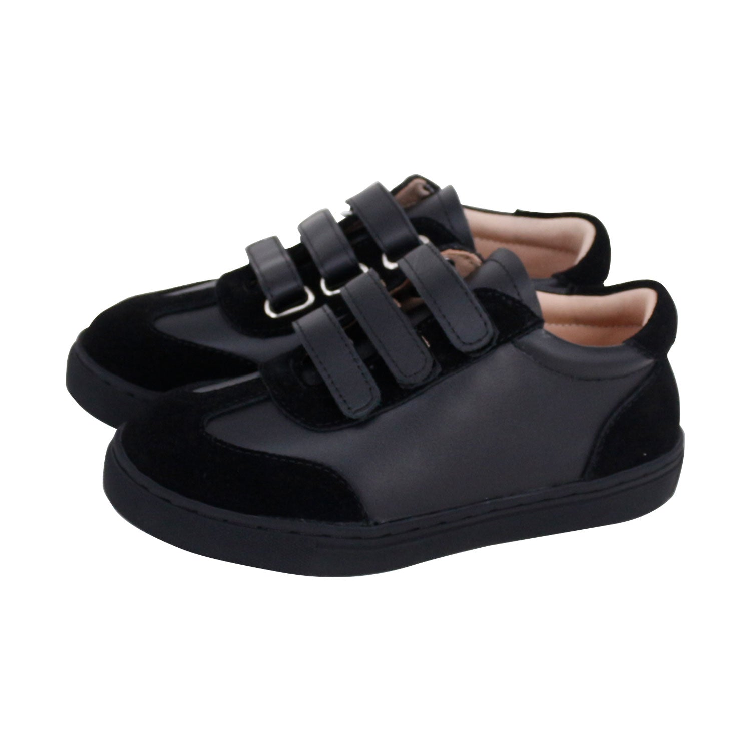 Black+Suede Black sole Sneakers Triple Velcro