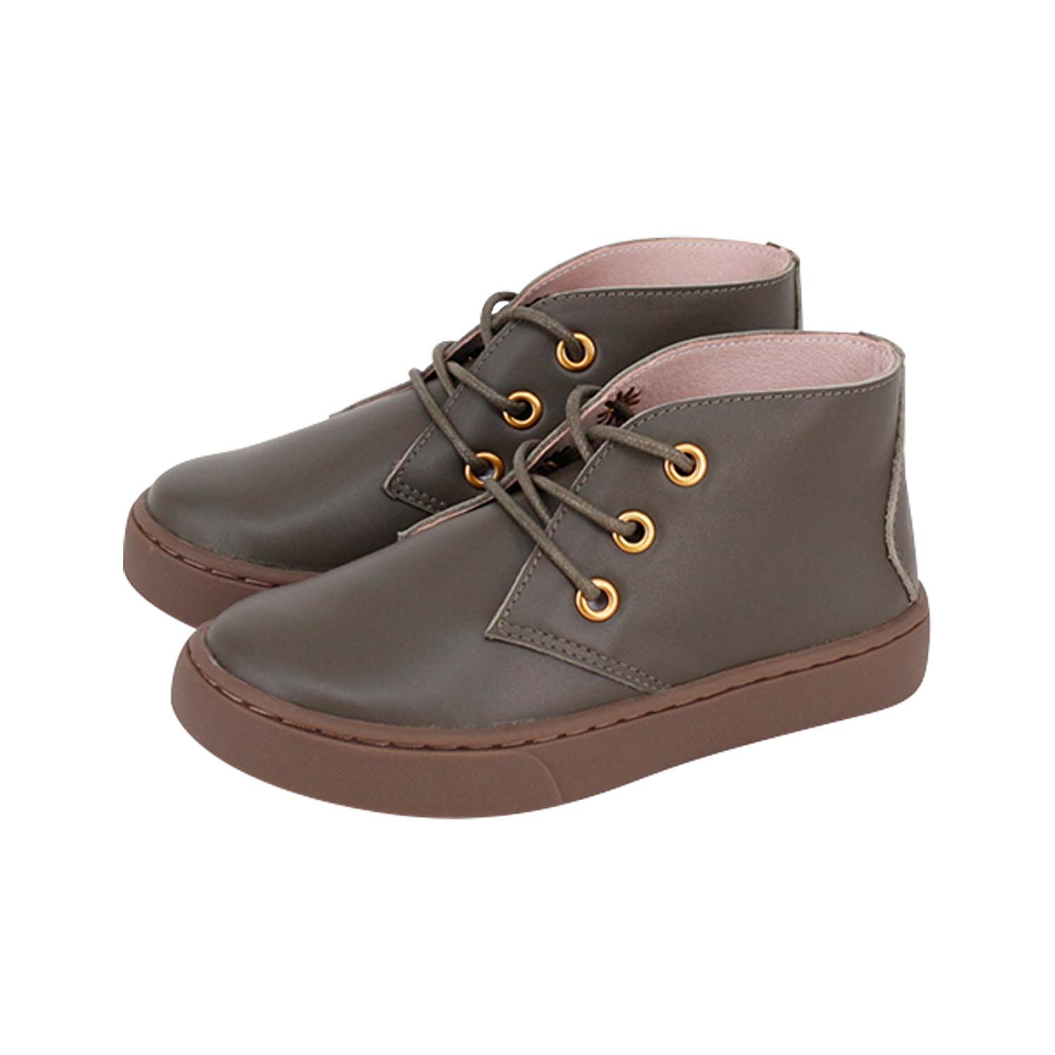 Dark olive Green Sneakers High-Top Laces