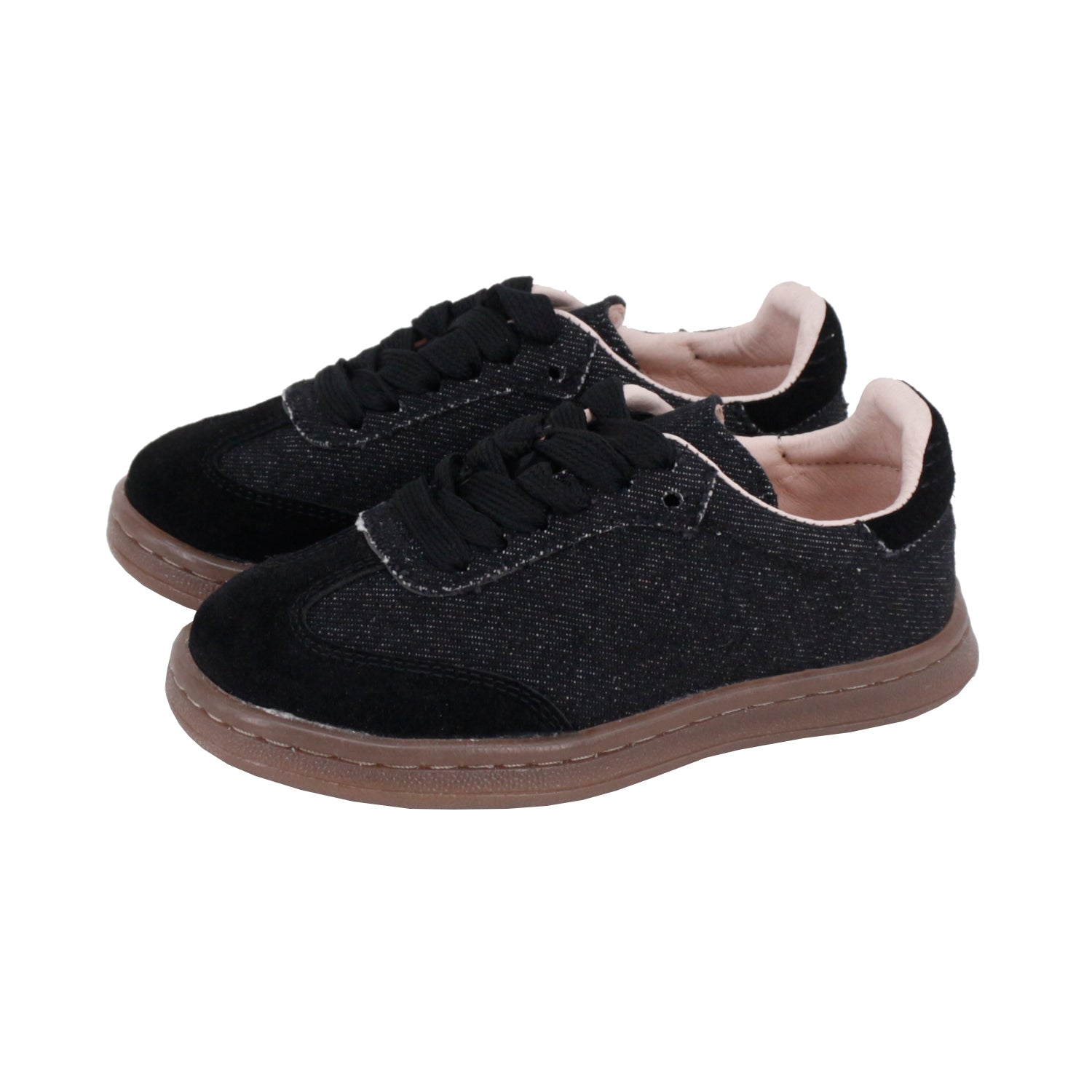 Black Denim+Suede Laces Sneakers