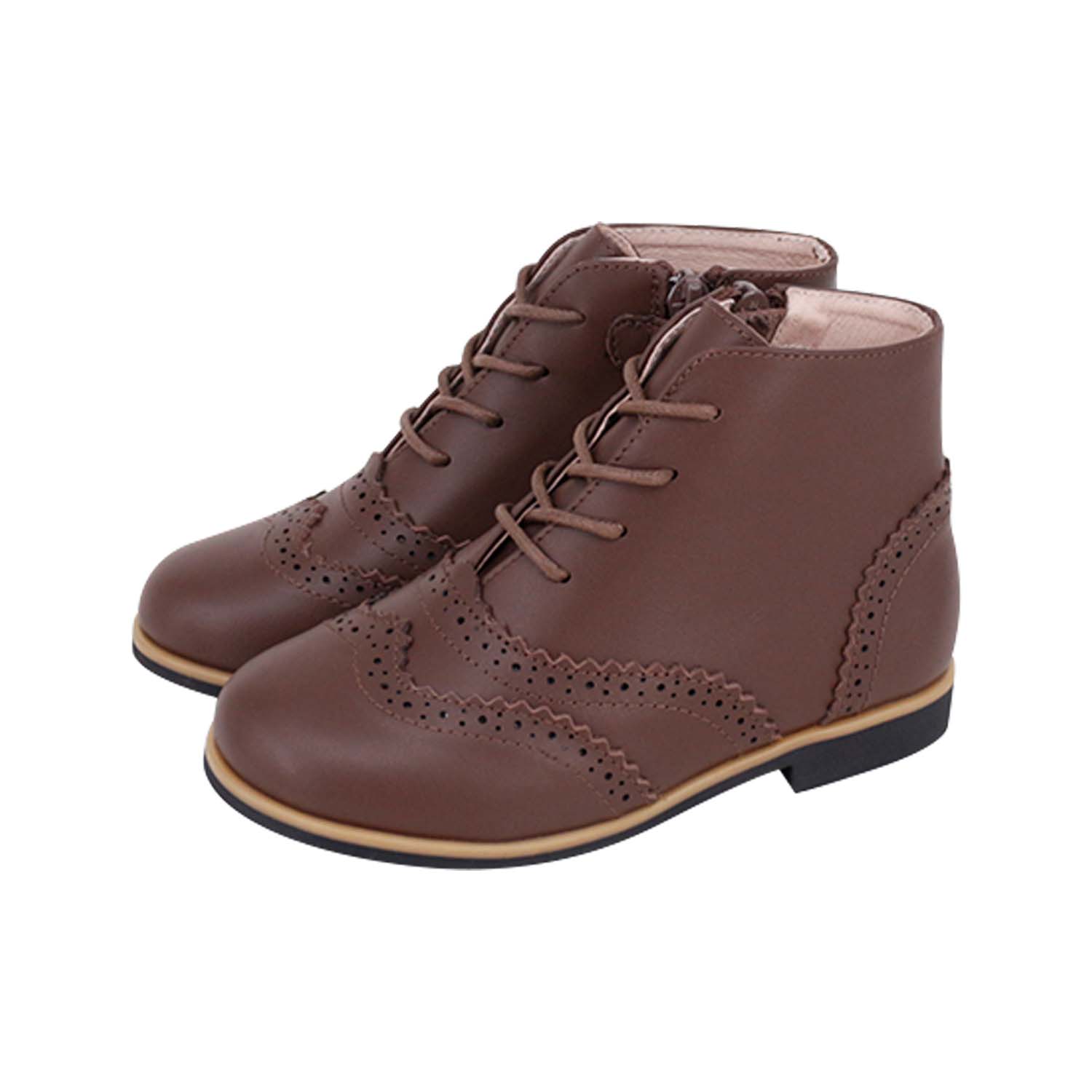 Brown Tip Laces Booties