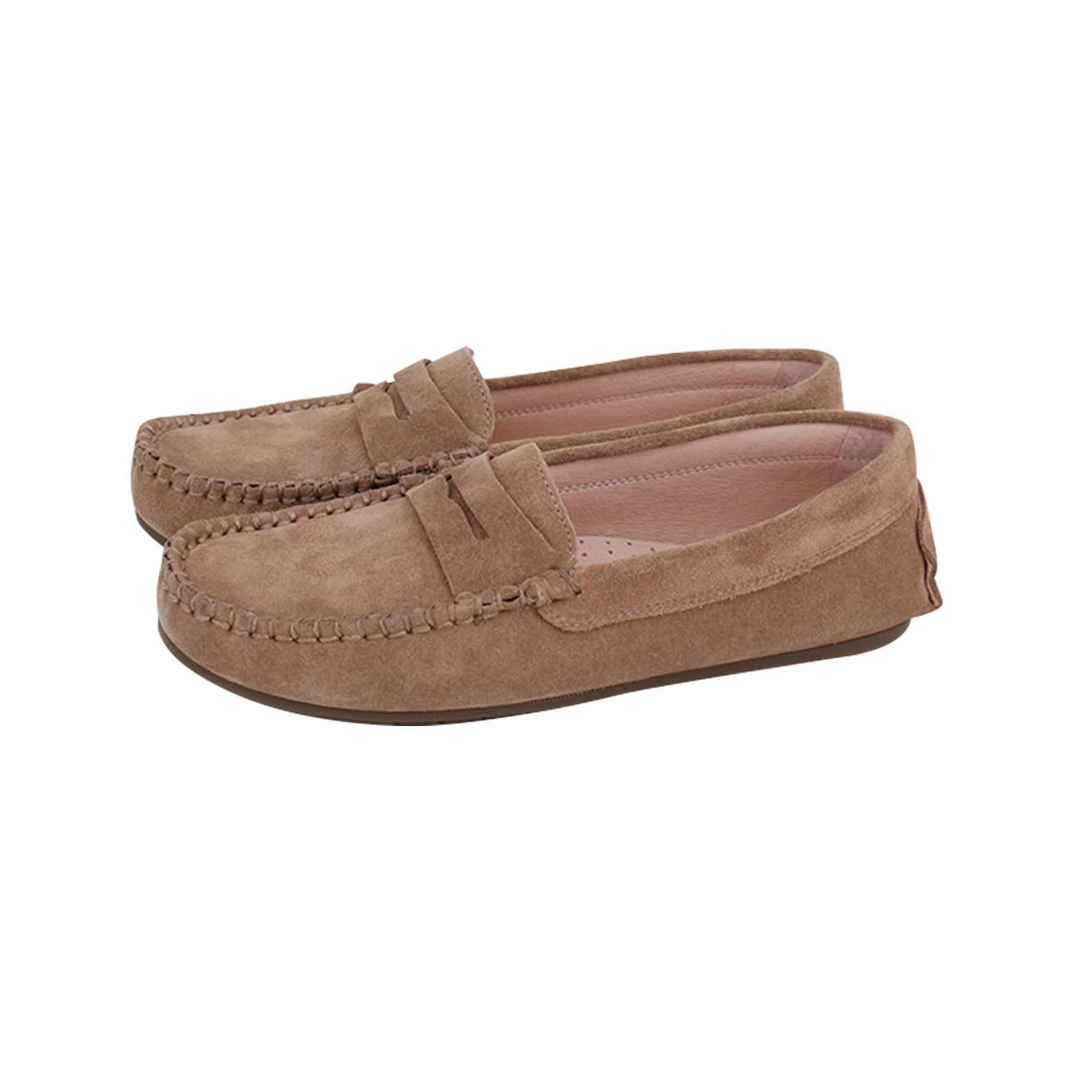 Brown Suede Penny Loafer