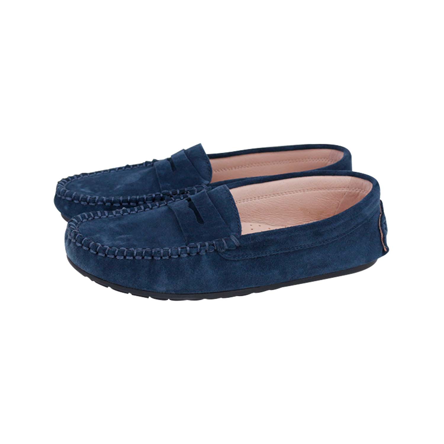 Navy Suede Penny Loafer