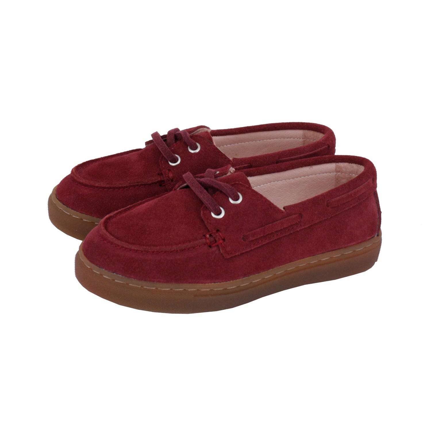 Burgundy Suede suede boat shoes