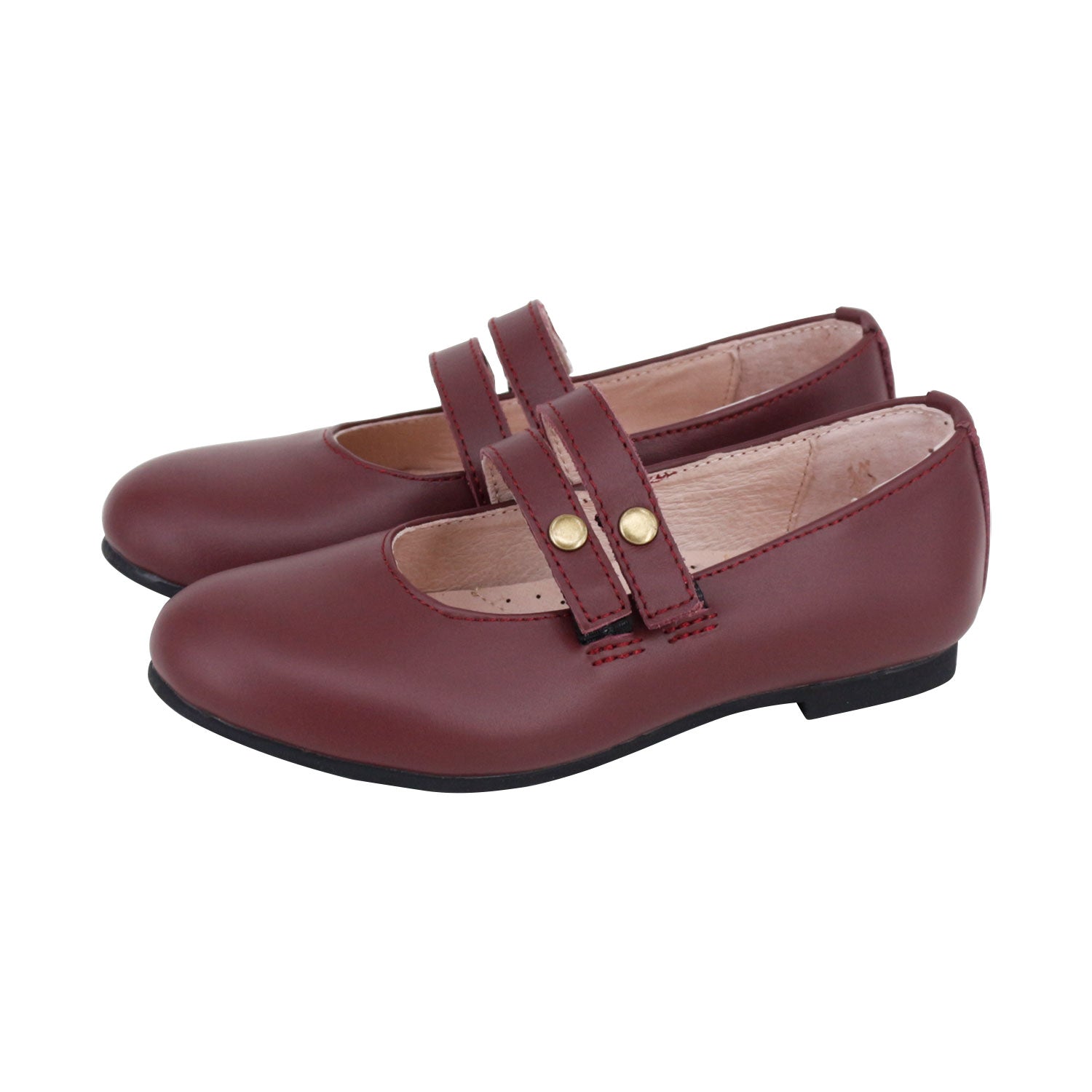 Burgundy Double Strap Mary Jane