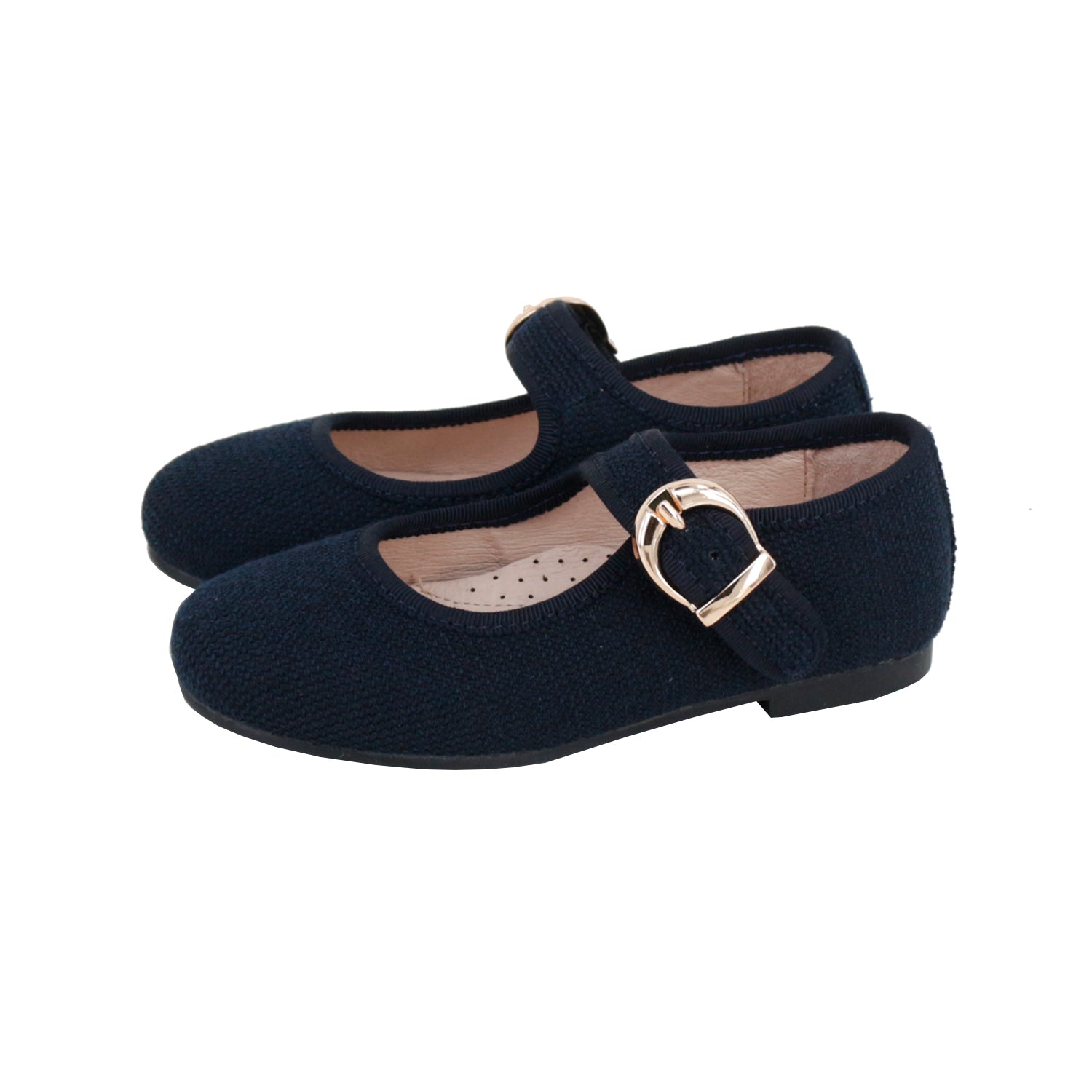 Navy Linen Buckle Mary Jane