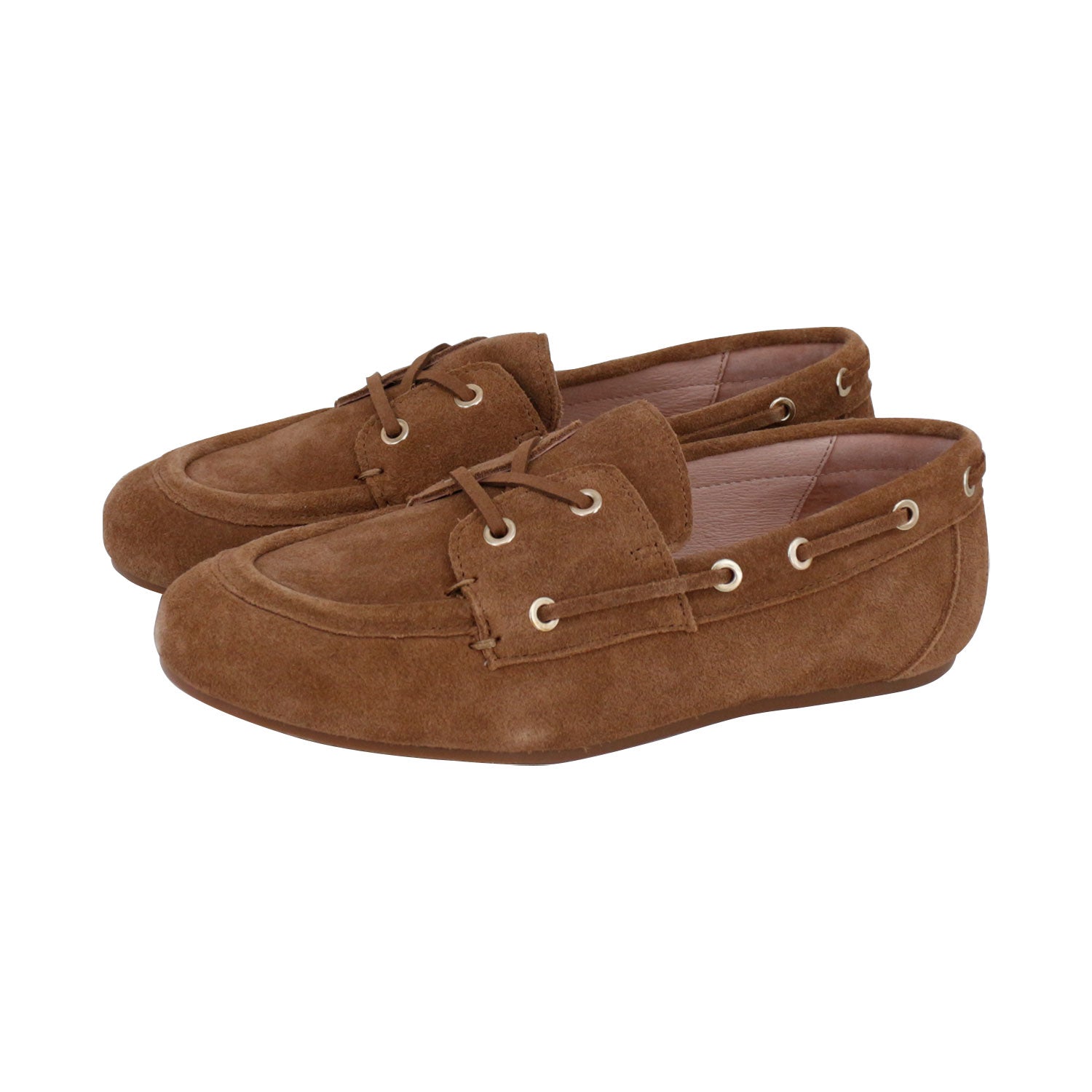 Brown Suede lace-up suede loafers
