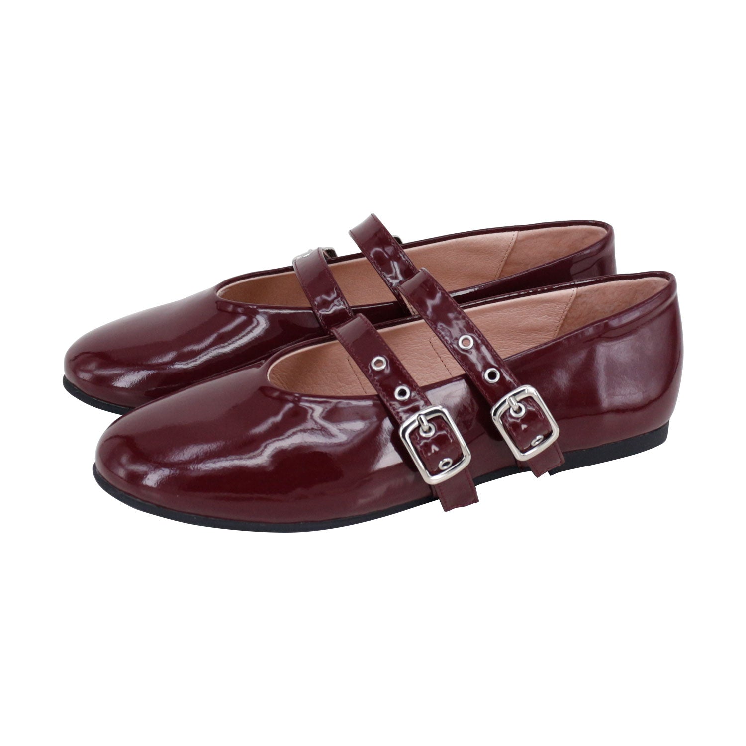 Burgundy Wax Perforated Double Strap